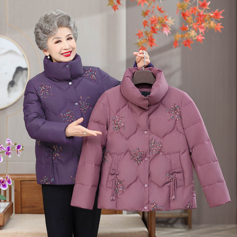 老年人冬装女奶奶短款棉衣棉服外套50岁70妈妈洋气保暖棉袄厚衣服