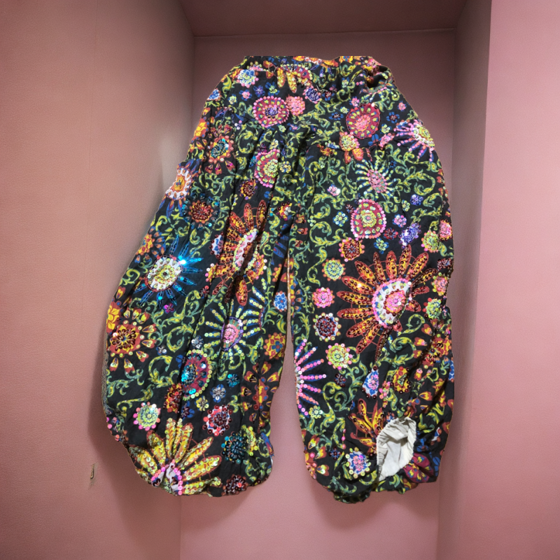 手工绣珠女士灯笼裤