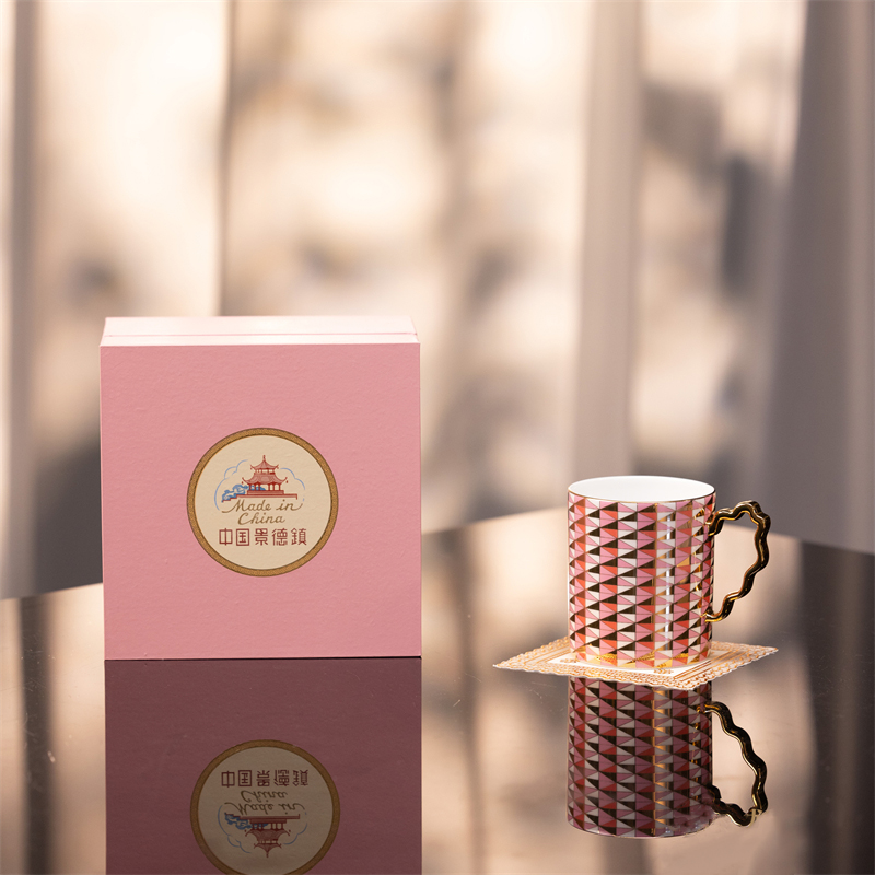 【陶溪川】龙珠阁-国色粉黛马克杯（摩登款）女生高颜值送礼高档陶瓷