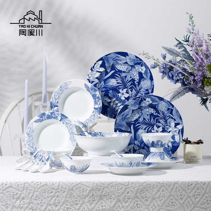 【陶溪川】深林物语6人碗碟高端礼盒易清洁耐热餐具套装碗盘餐具