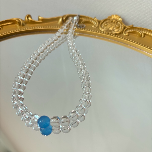 非金属仿水晶项链 新款串珠项链赵露思同款