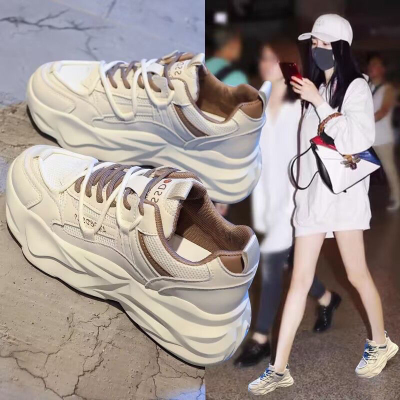 冬款老爹鞋女2023秋季新款鞋子潮百搭女款厚底显小脚女暖ga