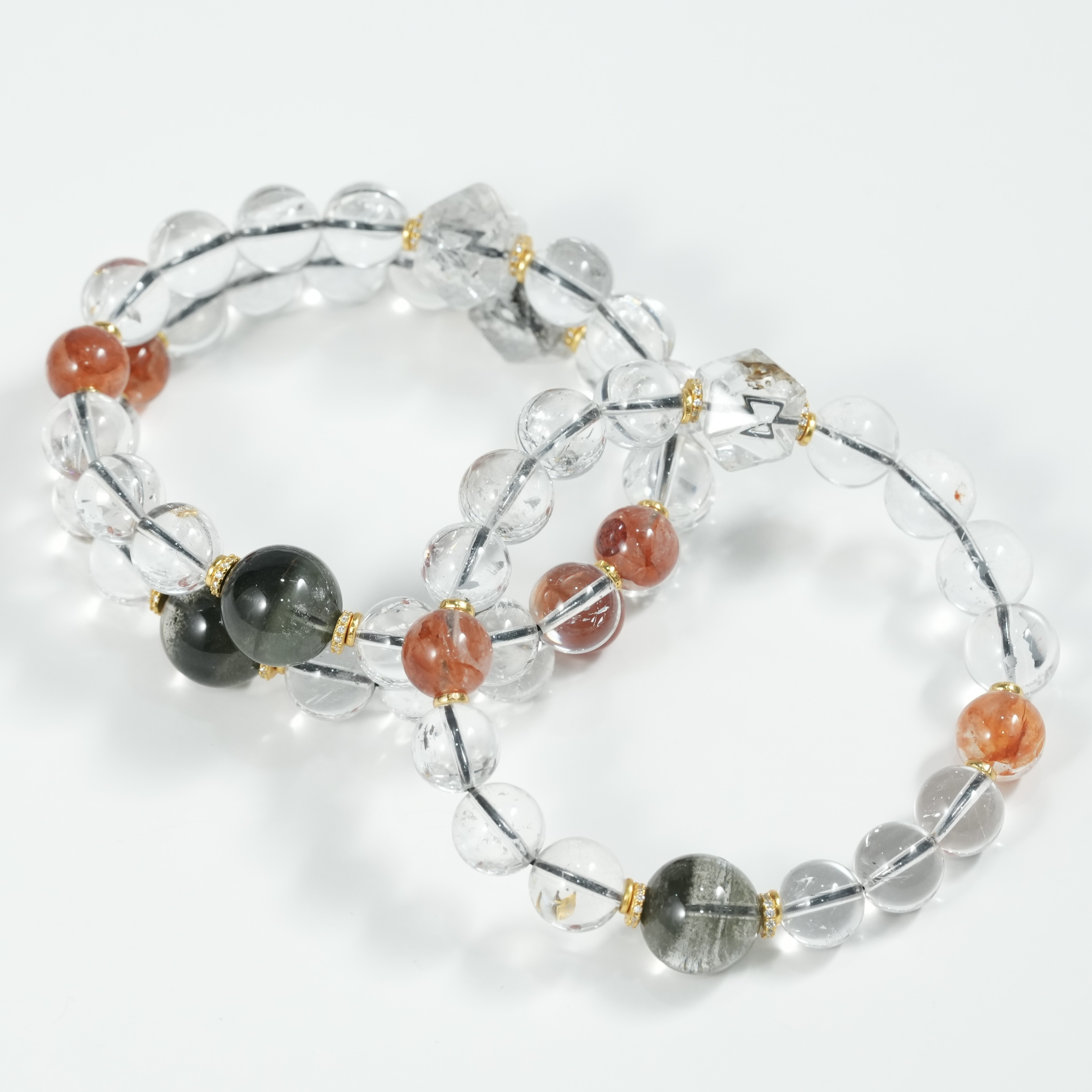 壹加师姐|手工设计绿幽灵水晶多宝手串多样性发货发一个6575h