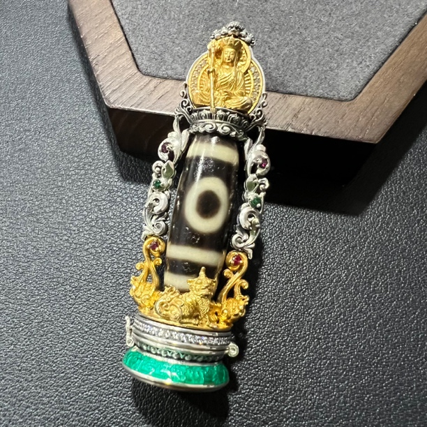 壹加｜手工设计款地藏银镶地门二y玛瑙吊坠