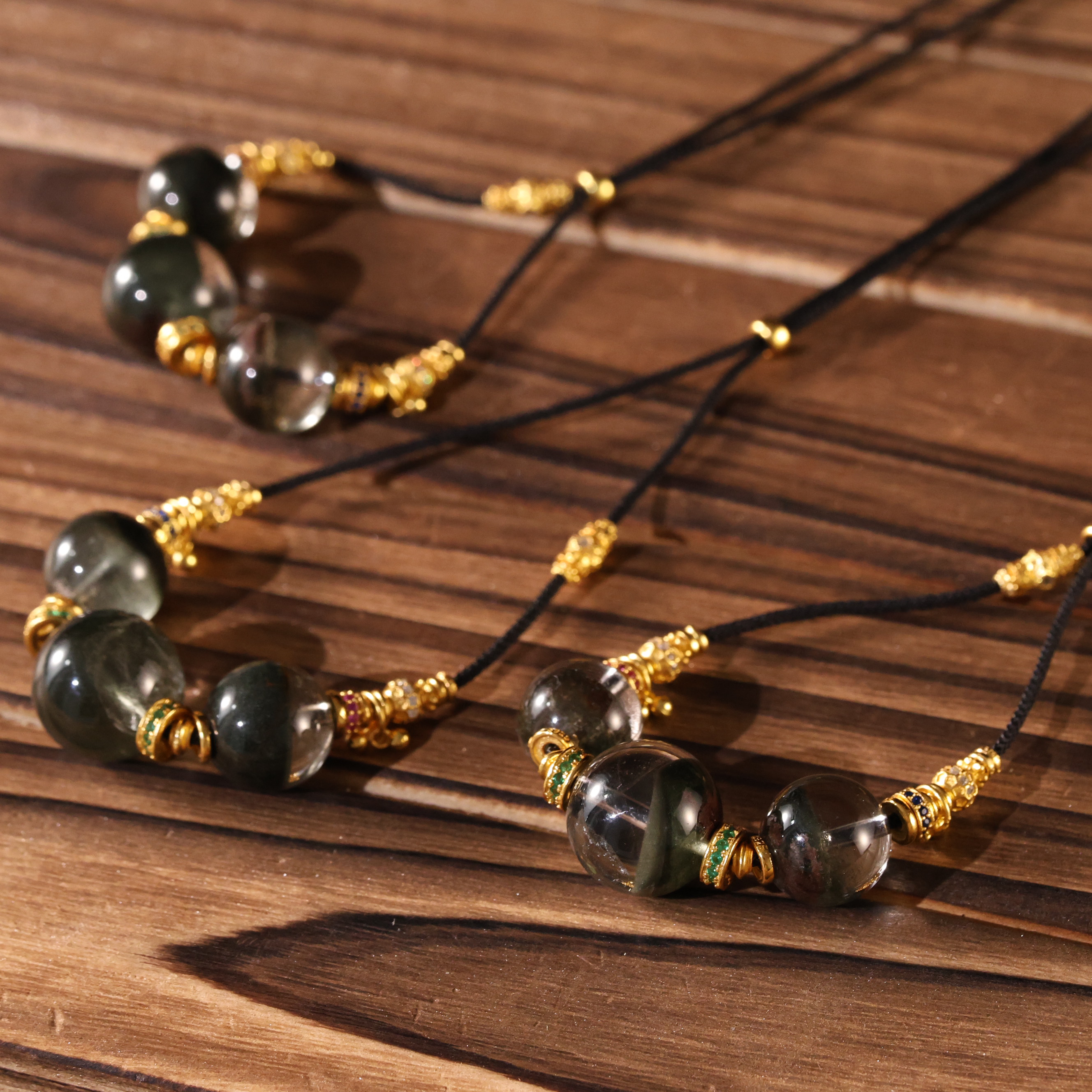 壹加师姐|手工设计绿幽灵水晶项链多样性发货发一个9563M