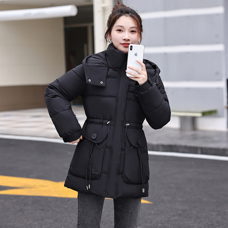 【溢洋专属】中长款新款棉服女时尚连帽棉衣加厚保暖洋气棉袄外套