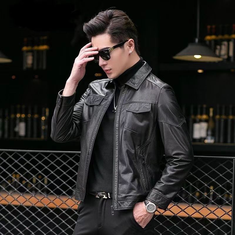 直播间为主私拍随机发货男士皮衣春秋时尚休闲真皮潮流修身韩版