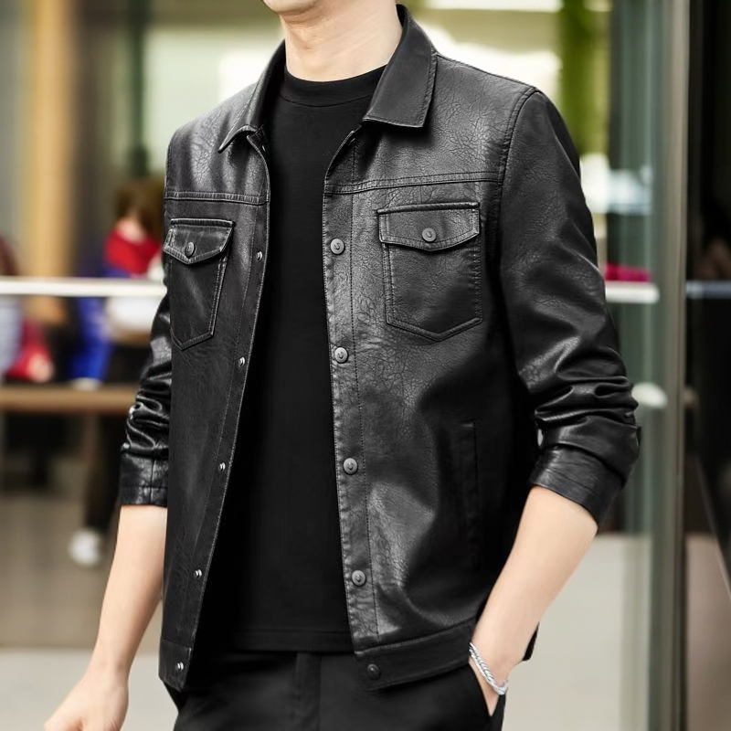 直播间为主私拍随机发货车真皮海宁皮衣男翻领短款绵羊皮休闲外套
