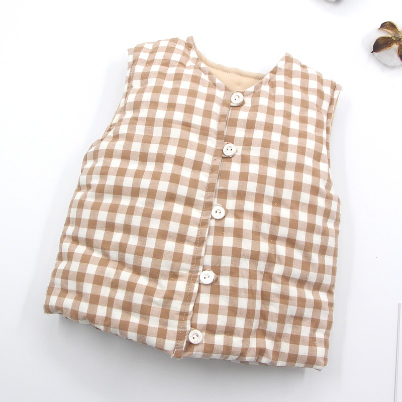 宝宝手工棉花马甲保暖女童男童马夹秋冬季