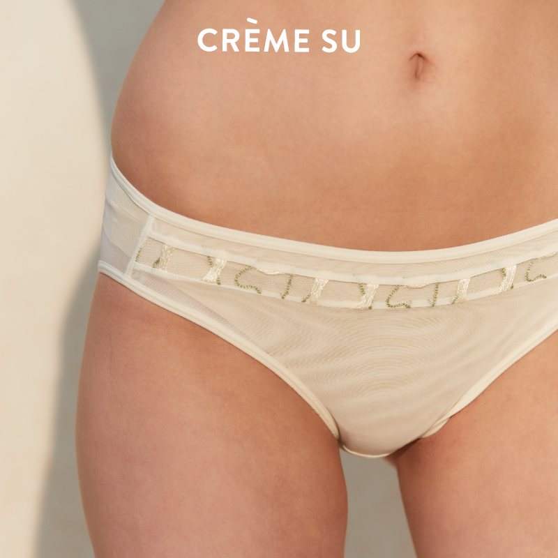CremeSu内裤新浪潮系列性感网纱刺绣低腰三角裤透气舒适法式内裤