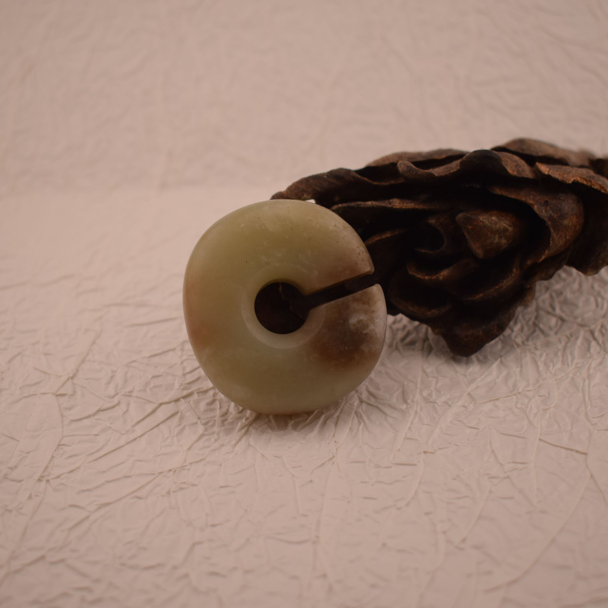 清晚期和田玉玉玦/323872/收藏/传承/【北京鸿光阁文物商店】