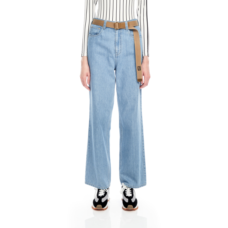 IIIVIVINIKO薇薏蔻环保棉环保直筒Cone (康⻰)⽜仔裤 M321833221D