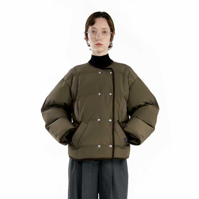 IIIVIVINIKO 2024AW"羽绒面料纱线"圆领茧型羽绒服B449101155D