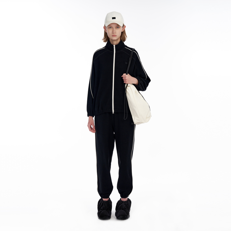 IIIVIVINIKO"经编高弹针织面料"弹力针织拉锁开衫M344715393E