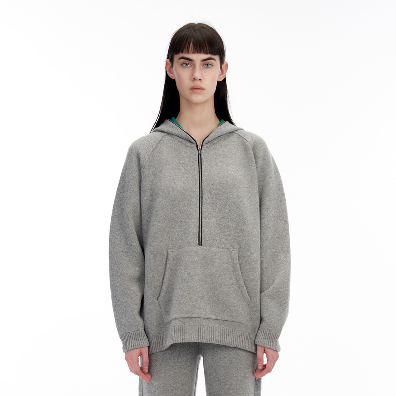 IIIVIVINIKO"超细美丽诺绵羊毛羊绒"连帽针织套头衫M343739661E