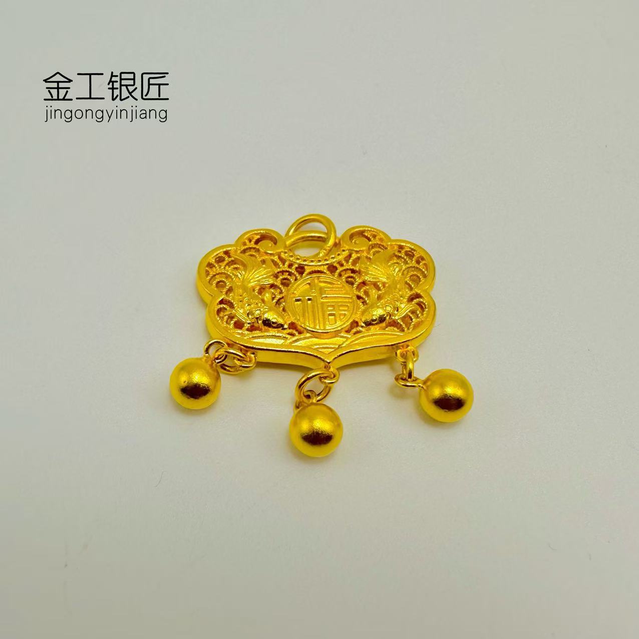 吊坠足银 荷花鱼吊坠 精美百搭时尚