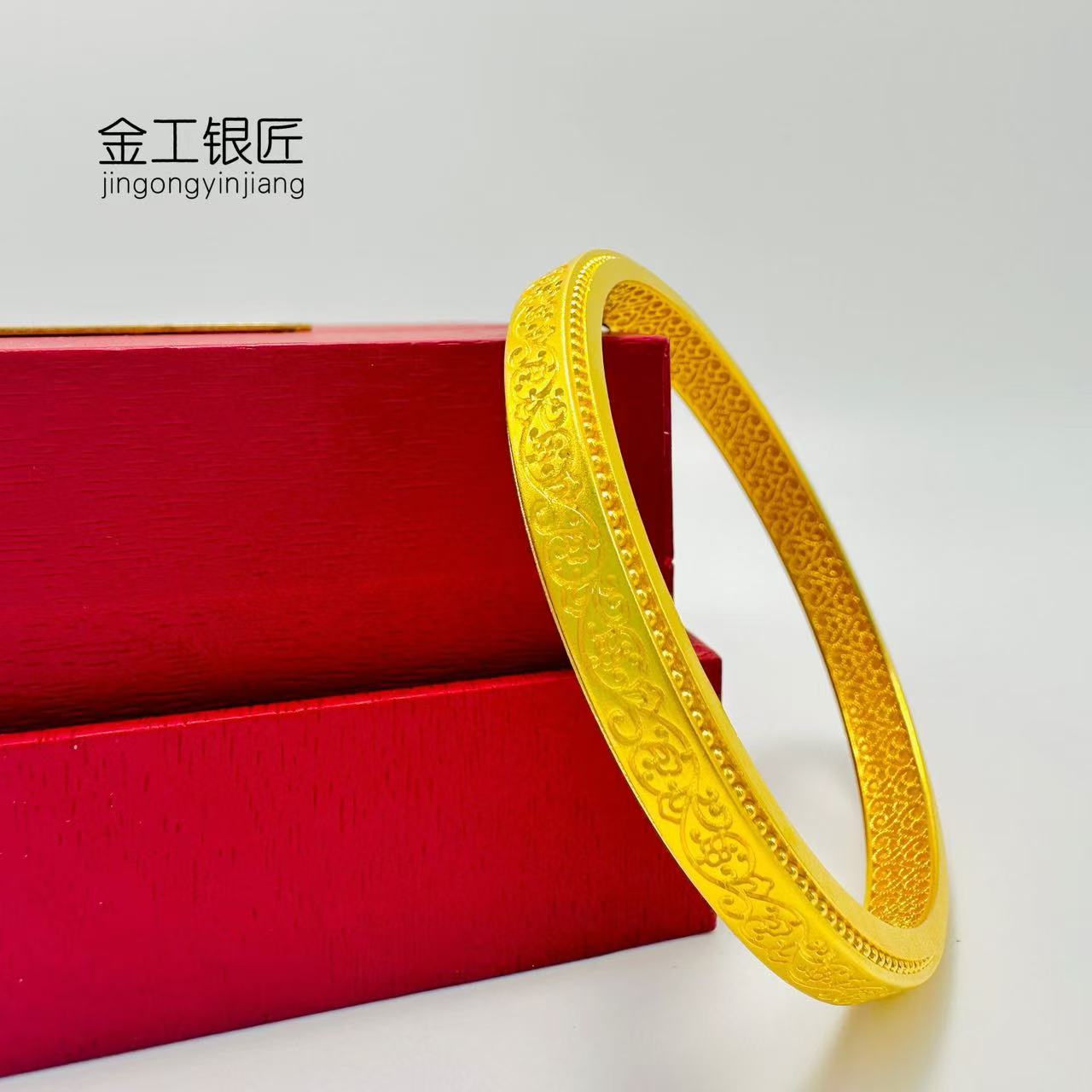 足银手镯 一路生花手镯 时尚大气经典精美
