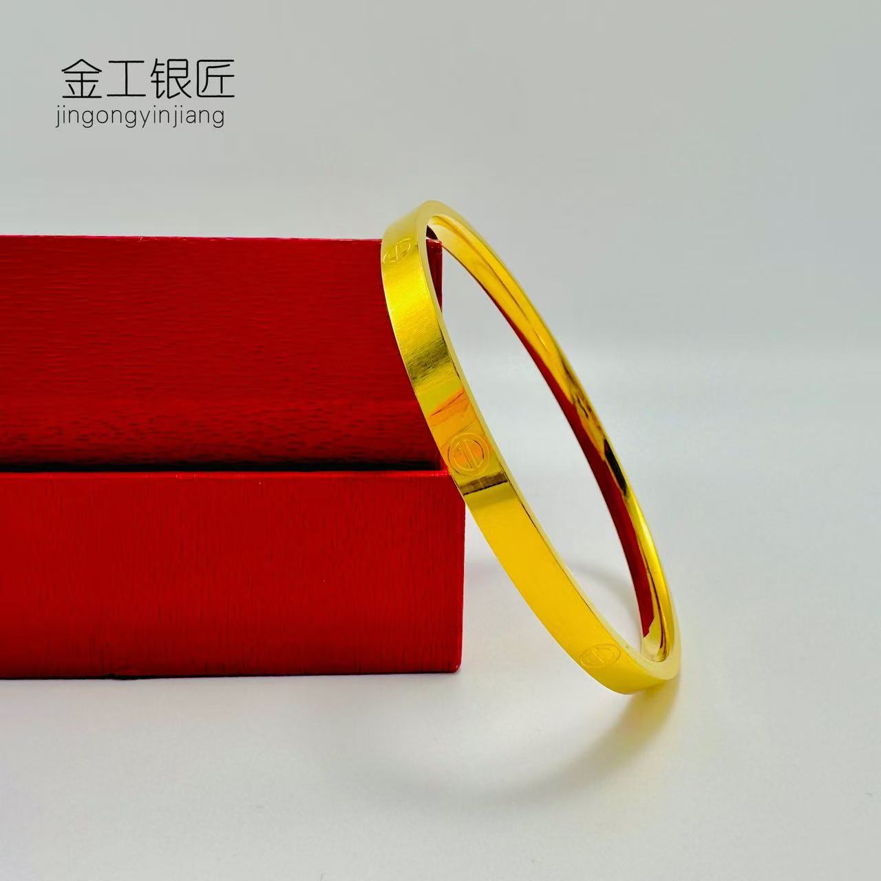 足银手镯 卡家手镯 手工实心精美