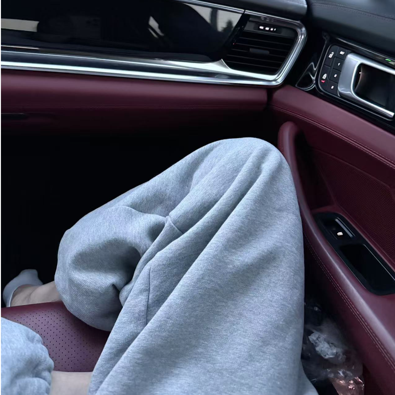 M自制【修腿神裤】花灰色加绒时尚抽绳卫裤