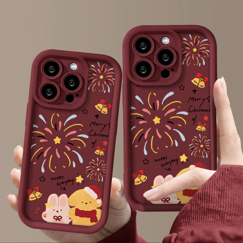 新年彩色烟花适用iphone15苹果14手机壳13华为vivo小米oppo软xr套