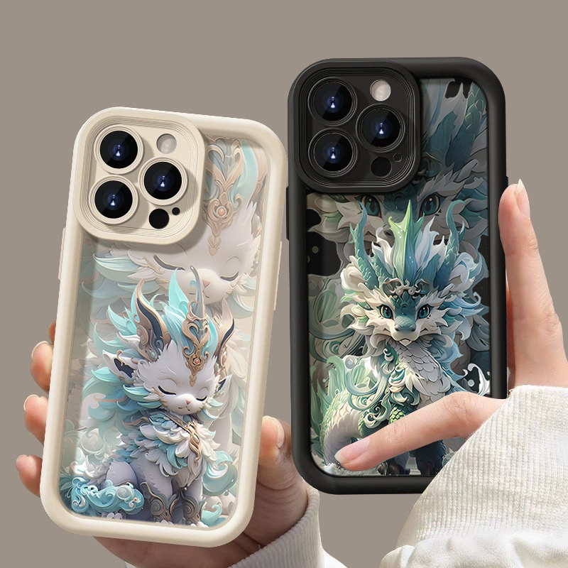 国潮麒麟适用iphone15苹果14promax手机壳13华为vivo小米oppo软套