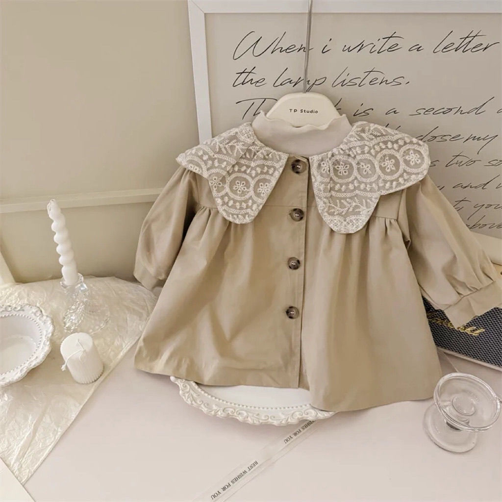 女童风衣2025秋季新款小童洋气英伦风中长款上衣女宝宝春秋装外套