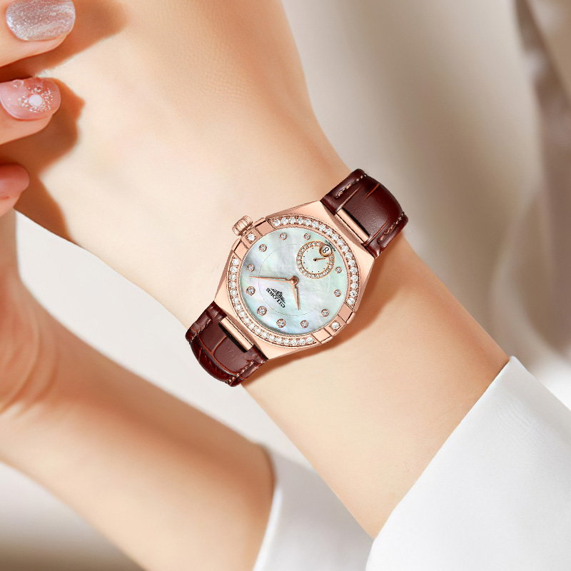 轻奢女款全自动机械腕表日历+镶钻款（杨）