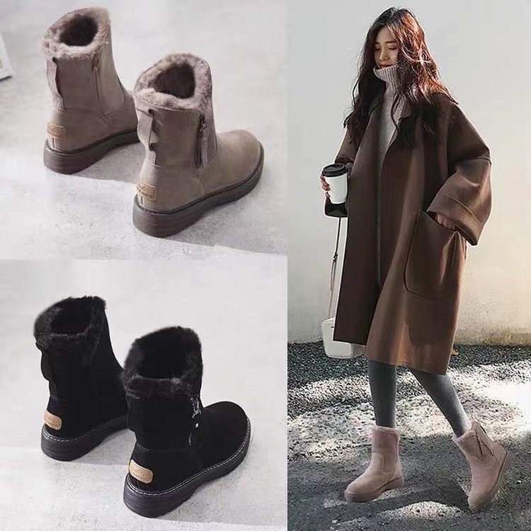 雪地靴女年新款网红百搭短筒冬加绒加厚秋冬保暖靴子东北棉鞋冬鞋