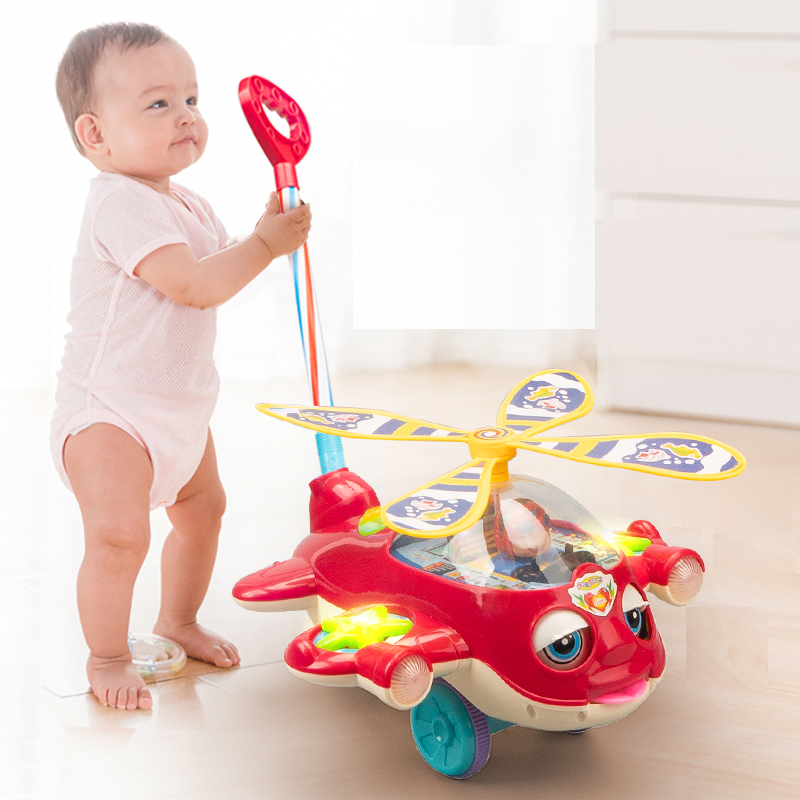单杆推推乐玩具飞机学步玩具带声音吸引小推车儿童玩具
