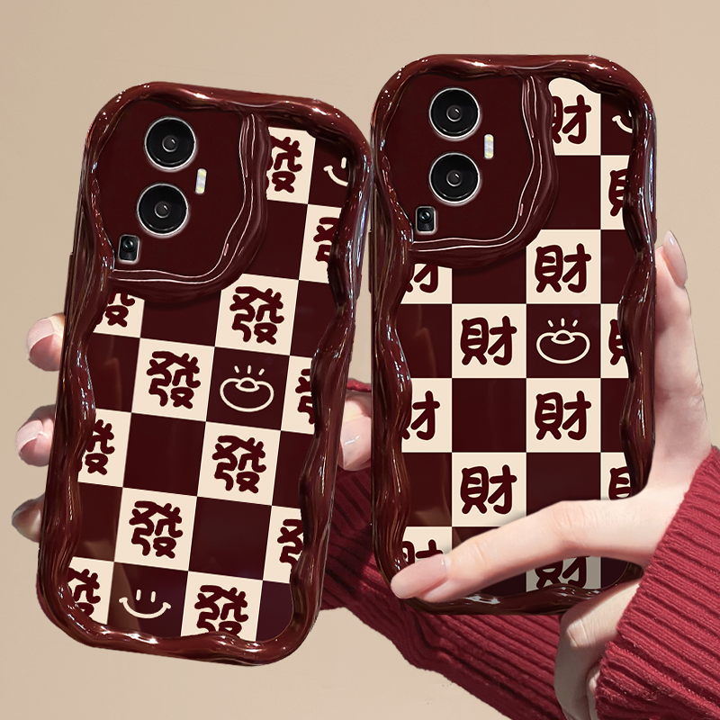 苹果华为vivo小米oppo荣耀手机壳新款iphone15/13/14满屏格纹發財