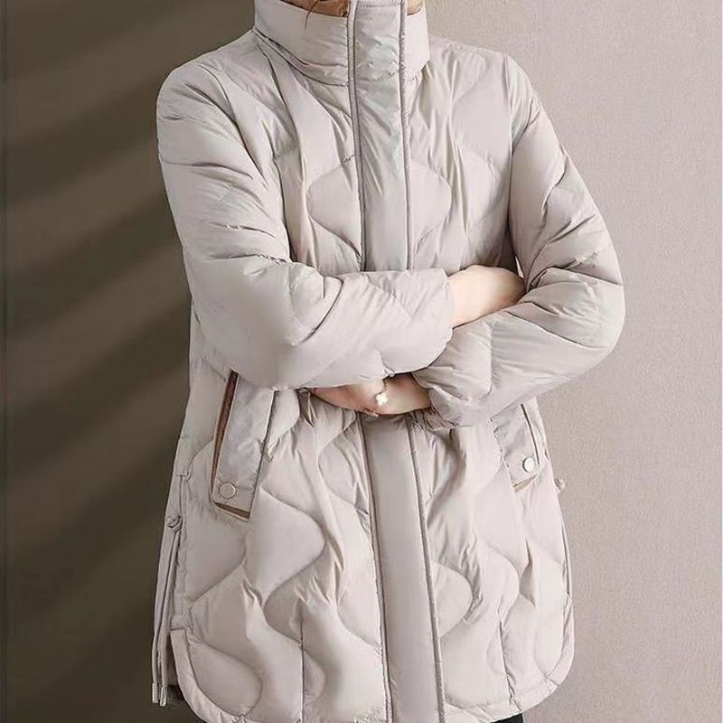 冬季反季棉服女中长款立领2023年新款韩版潮流宽松冬衣妈妈外套潮