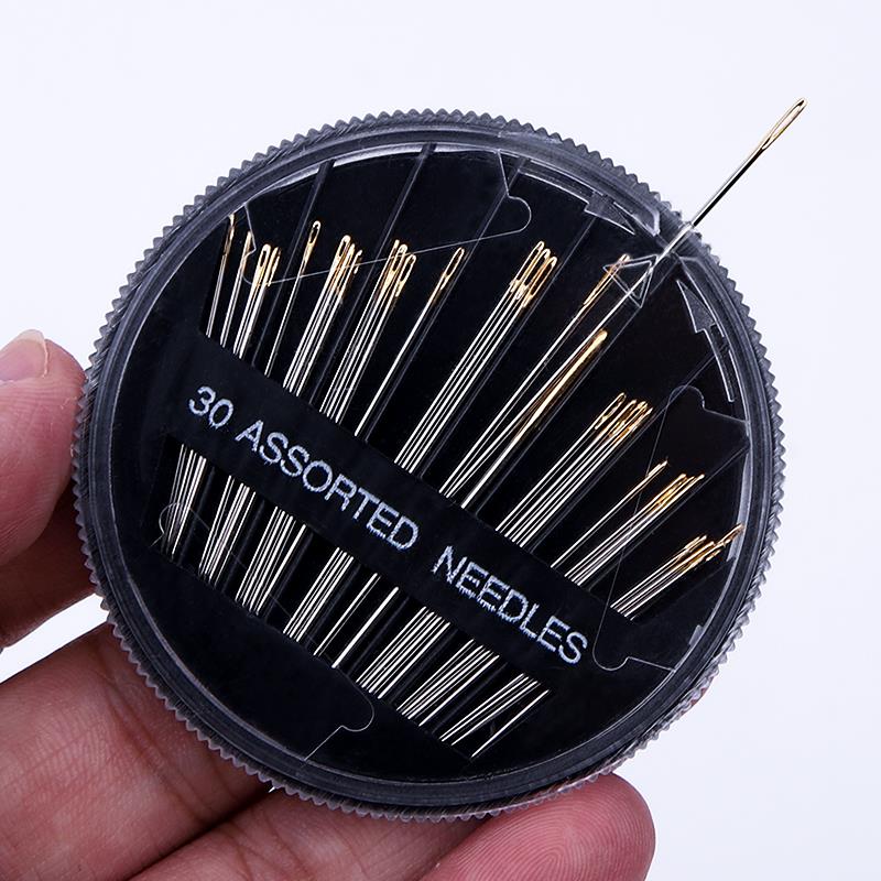 欧美质优出口盒装家用手缝针缝衣针圆盘针金尾针手工针缝补针包邮