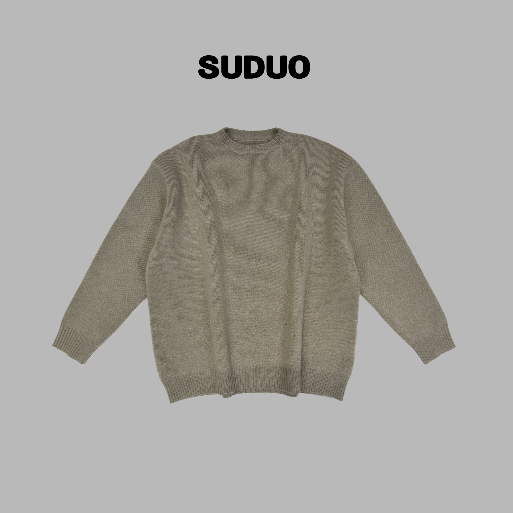 「SUDUO」朵朵2023新款百搭圆领简约纯色慵懒风细线毛衣S230114