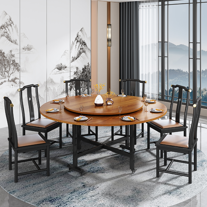 可移动折叠餐桌家用饭桌小户型简约餐桌饭店便携出租房简约餐桌