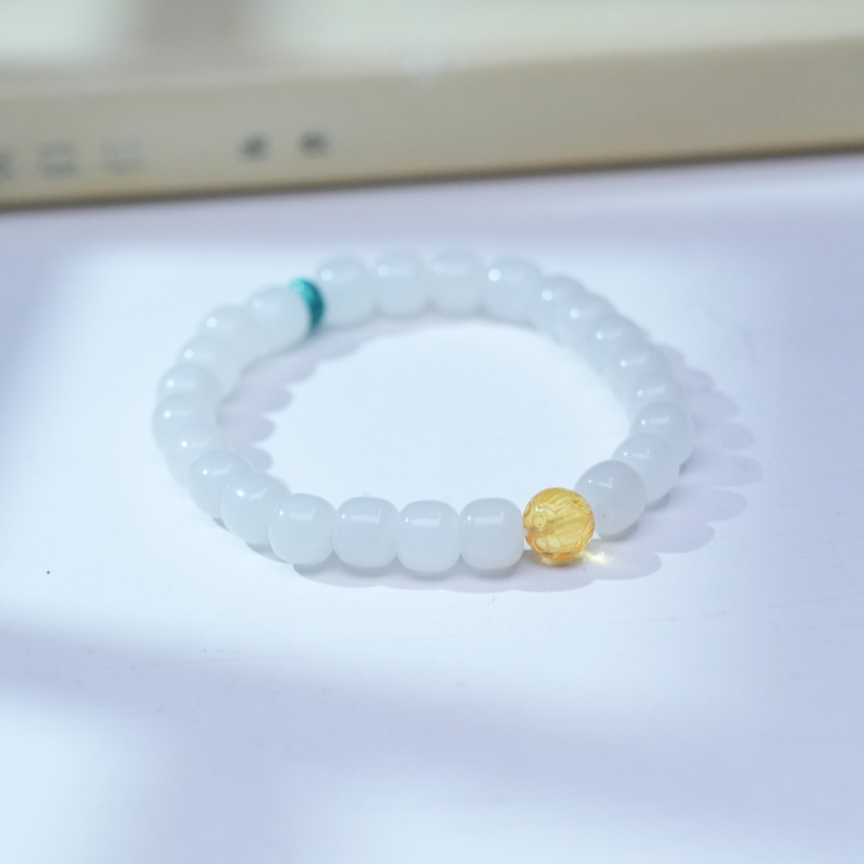 【山哥专享】和田玉白玉老型手串8+ BZ010905