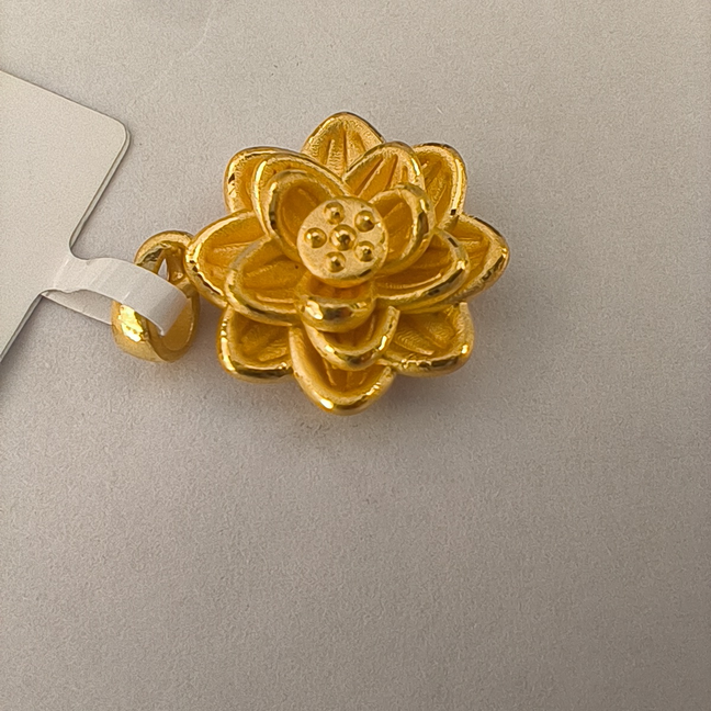 （思思专享) 足金999  莲花吊坠 1.87 孤品