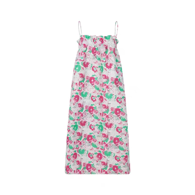 欧美金丝立体浮雕色织提花连衣裙风衣外套礼服时装面料织锦