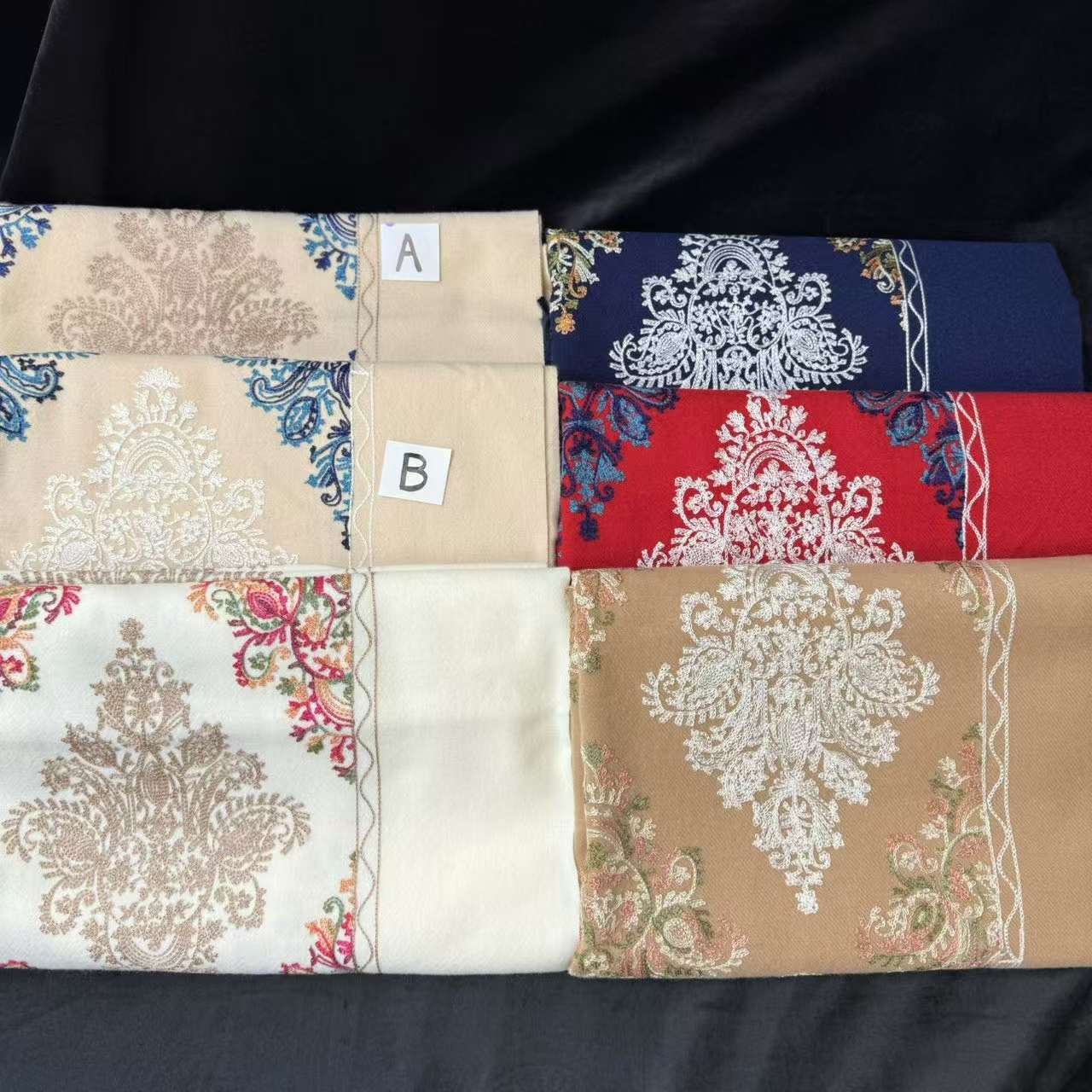 【大花刺绣】202-206民族风冬季款加厚围巾披肩+礼袋