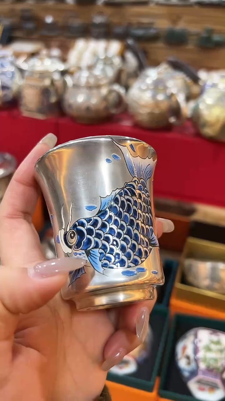 【闪购商品】999银上作画闻香杯