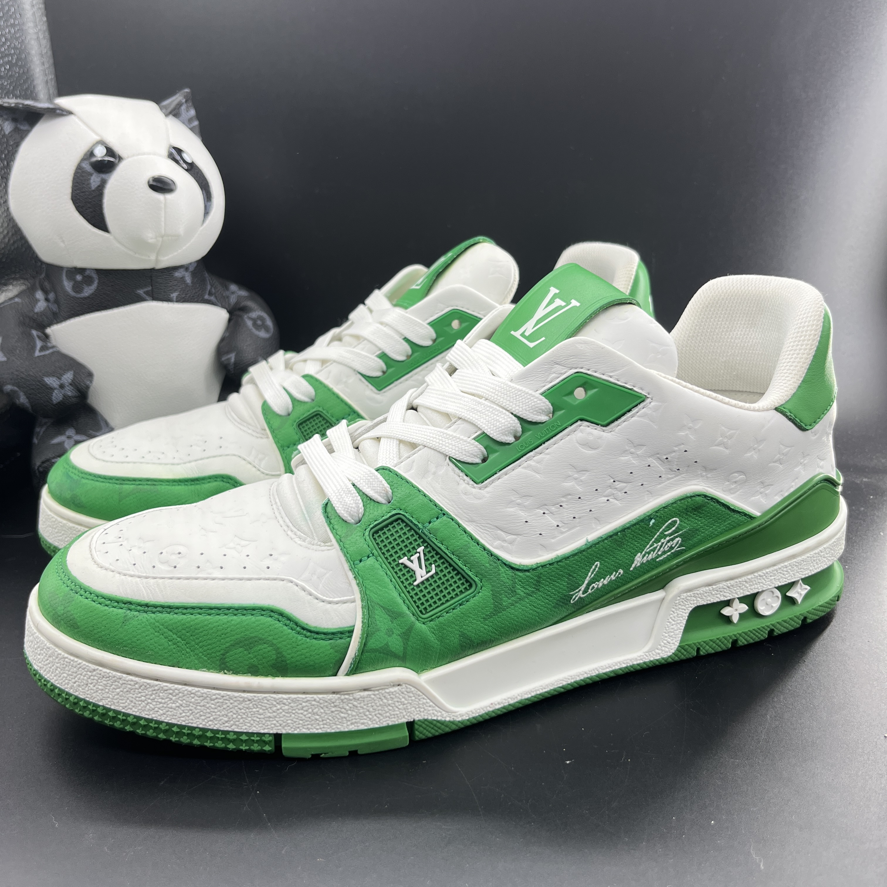 LouisVuitton/路易威登白绿浮雕trainer43/正品/福利/折扣/784