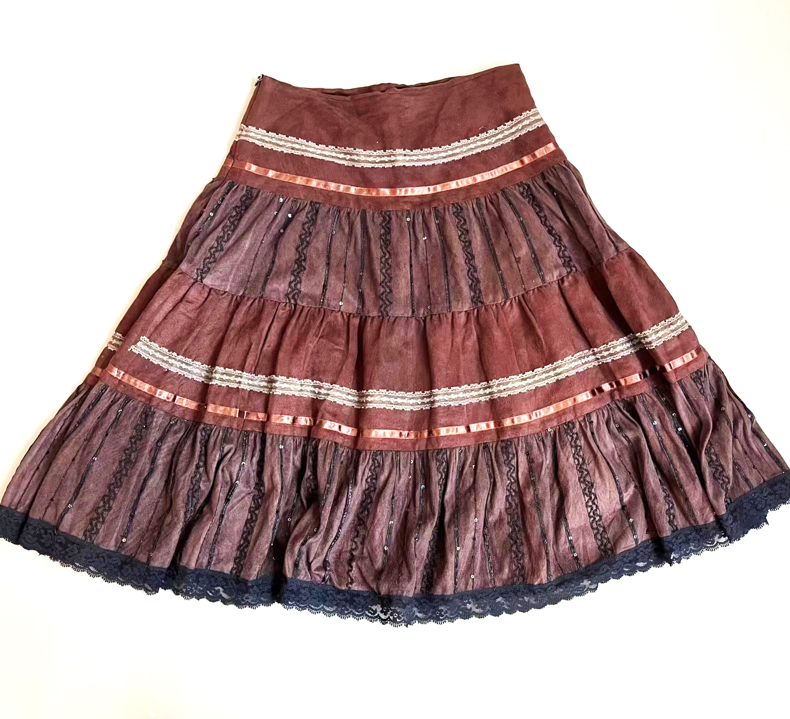 复古欧美拼接半身裙15-29【奥子古着vintage】直播链接