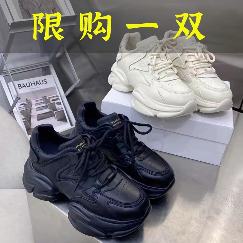 百丽纯爱1161-5C厚底老爹鞋女ins2023韩版百搭增高运动松糕鞋