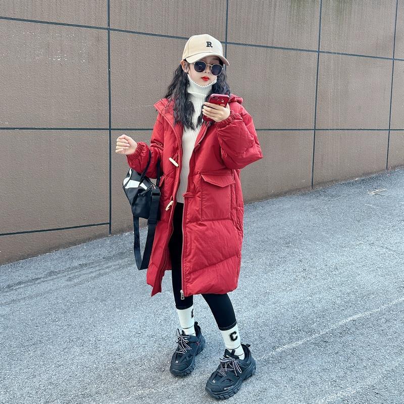 波司澄女童长款羽绒服冬季2023新款大童本命年过膝洋气加厚羽绒衣