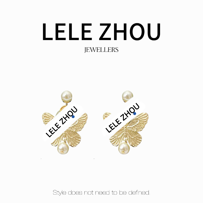 铜合金耳饰 金色蝴蝶珍Z耳钉LEXL230927