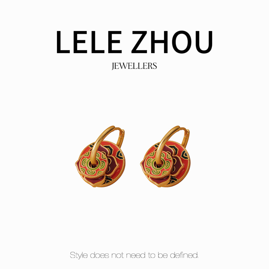 铜合金耳饰 国风耳钉LEED240113