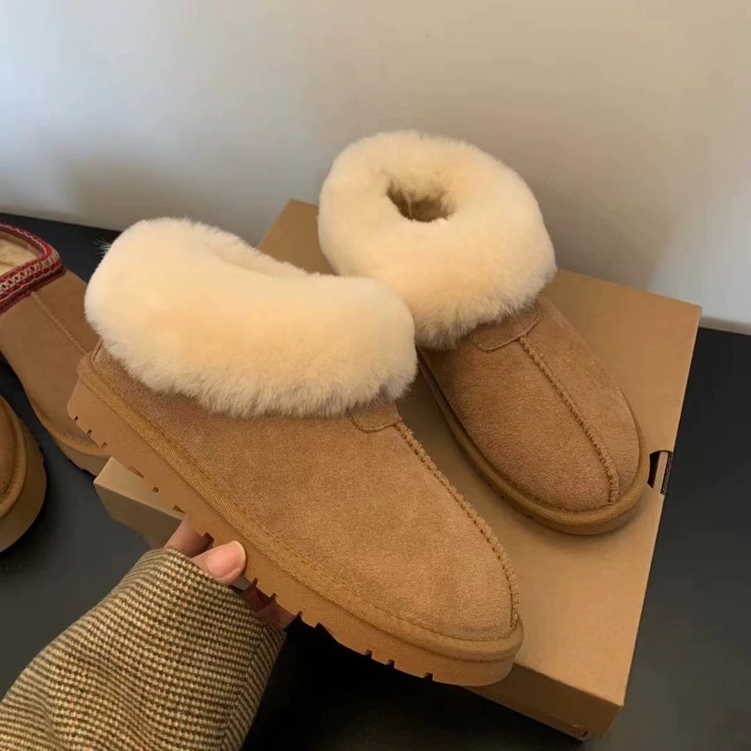 时尚皮毛一体雪地靴女加厚防滑保暖靴子