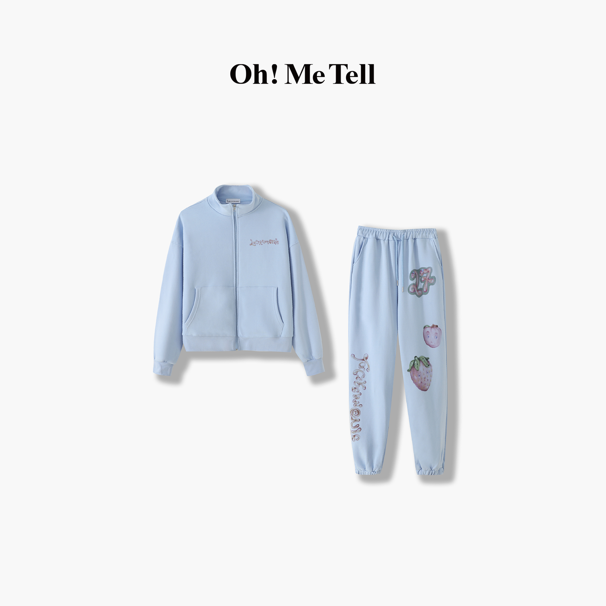 Oh！Me Tell【Jennie/宁艺卓/金玟庭同款】印花加绒卫衣卫裤休闲套装