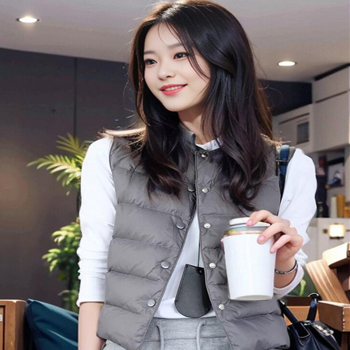 2024新款春秋轻薄90鹅绒绒马甲内搭百搭高端中式背心