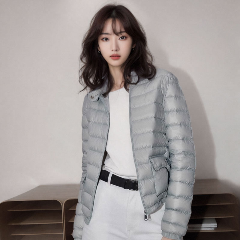鹅绒服 90【XIAOXIAOBAIII】柔软御寒立领短款大气保暖外套羽绒服女