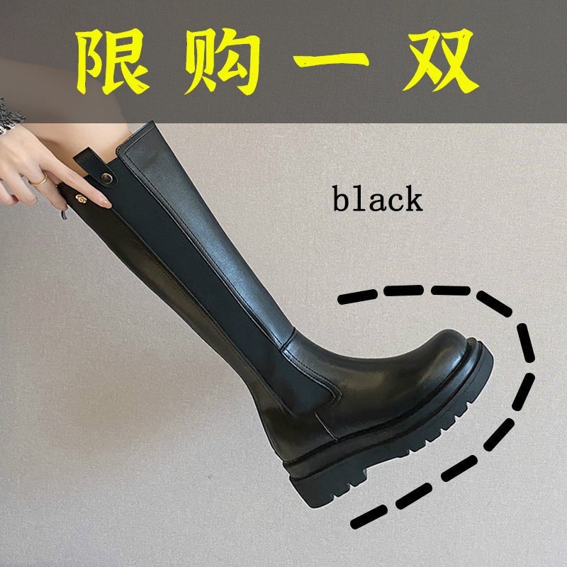 红蜻蜓牌大筒围骑士靴女粗腿高筒厚底小个子长筒靴适合腿粗的大
